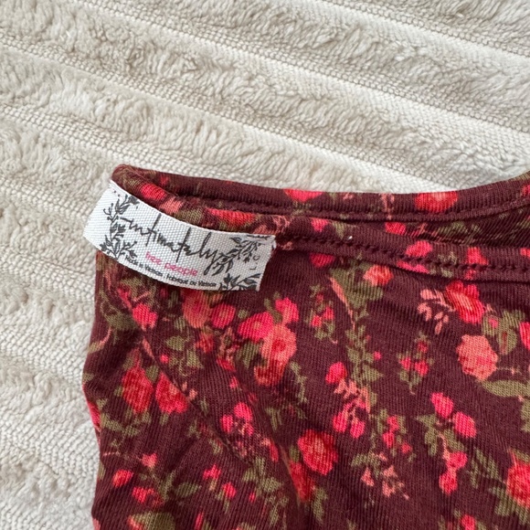 Free People Brown Floral Keyhole Bodysuit - Picture 3 of 5